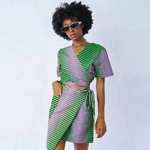 NWT Yevu Clothing Wrap Top - Ice Cream Print Size Small